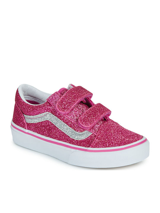 Vans Old Skool V Παιδικά Sneakers με Σκρατς Ροζ