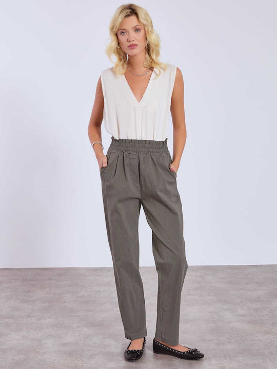 Celestino Women's High-waisted Fabric Trousers ...