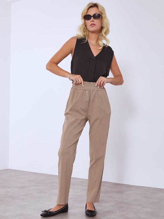 Celestino Women's High-waisted Fabric Trousers ...