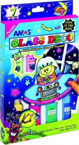 Glass Deco Stained Glass Paints 7 Colors Blister Amos