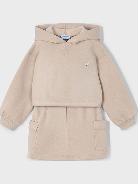 Kinder-Set mit Rock Winter 2Stück Beige