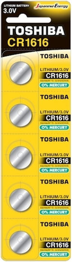 Toshiba Cp-5c Μπαταρίες Λιθίου Ρολογιών CR1616 3V 5τμχ
