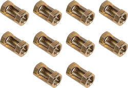 Globostar Pipeadapt 79595 Μεταλλικός Diy Σύνδεσμος Ολόπασους Σωλήνες Φωτιστικών Μ1.3 X Π1.3 X Υ2.5cm Πακέτο 10 Τεμαχίων
