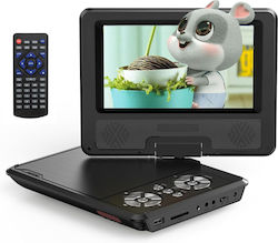 Portable Dvd Player Remote Control 7.5 Inch Hd Screen 800x488 270° Rotatable Memory Cd Usb Sd Card Av 3.5mm Jack Car Charger Black