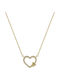 Graloro Necklace with design Heart from Gold Plated Silver with Zircon