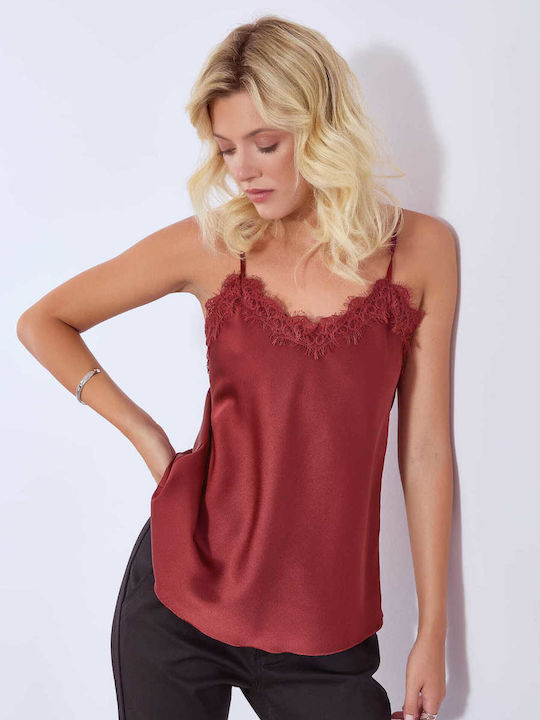 Celestino Details Women's Satin Lingerie Top wi...