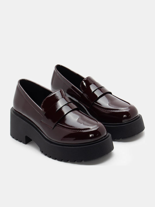 Luigi Women's Moccasins in Burgundy Color