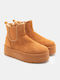 Women's Chelsea Ankle Boots with Mid Heel Camel