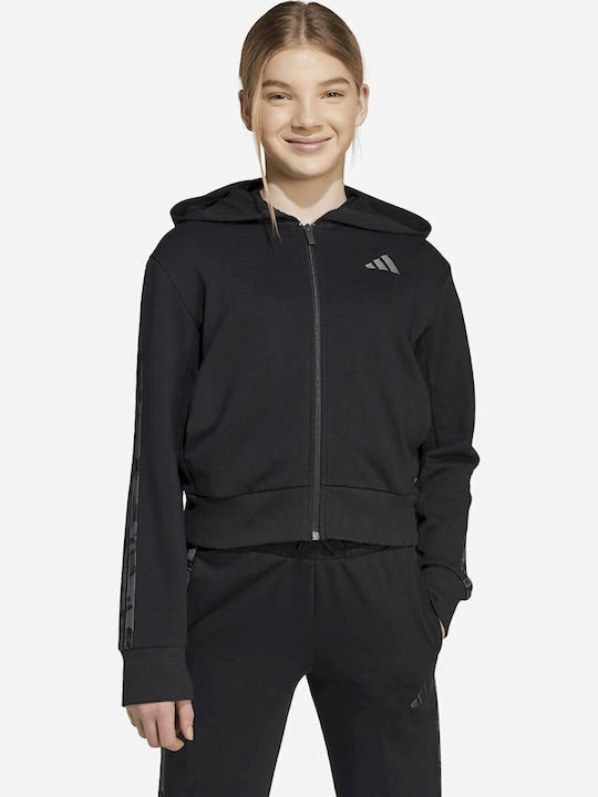 adidas Παιδική Φούτερ Ζακέτα με Κουκούλα Μαύρη ...