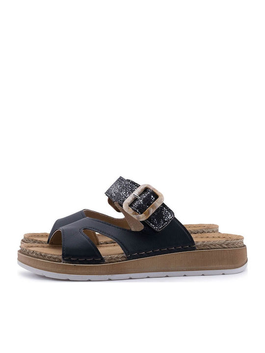 Women's Flat Sandals in Black Color