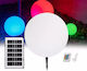 GloboStar Ηλιακό Φωτιστικό Δαπέδου Μπάλα 5W 400lm RGBW με Τηλεχειριστήριο IP54 3x35εκ.