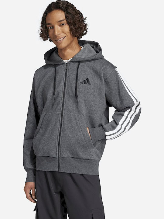 adidas Essentials 3-stripes Сива с Качулка