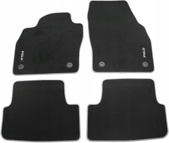 Rezaw Plast Set of Front and Rear Mats 4pcs for Volkswagen Polo 2009 2017 Black