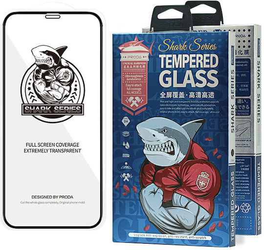 Proda Full Glue Full Face Tempered Glass Μαύρο (iPhone 12 mini) 00041088