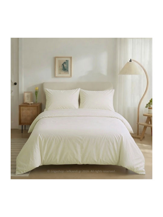 Casa Colori Duvet Cover Single 100% Cotton 160x240 Ecru