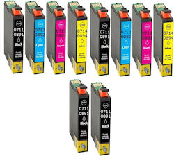 2 Full Set +2 Black 10pcs Compatible New Ink Epson T0711 / T0891 T0712 / T0892 T0713 / T0893 T0714 / T0894 T14ml Epson Stylus D78/D92/D92+/D120/DX4000/DX4050/DX4400/DX4450/DX5000/DX5050/DX6000/DX6050/DX7000F/DX7400/DX7450/DX8400/DX8450/DX Compatible Pack Epson Multiple (Color)