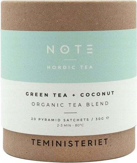 Teministeriet Note Green Tea Coconut Organic Tea 20 Bags