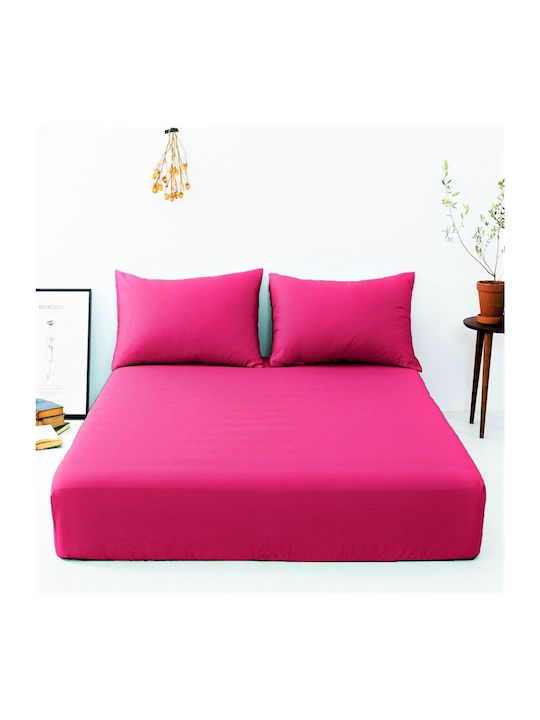 Kotonia Home Cearșaf Single cu Elastic 100x200+30cm. Fuchsia