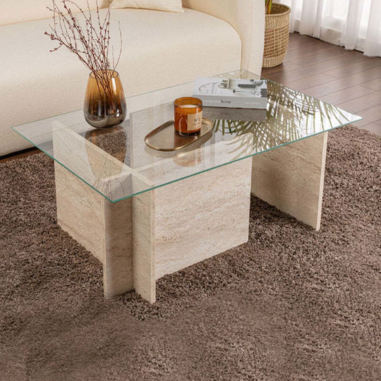 Κεντρικό Τραπεζάκι Vetrino Travertine
