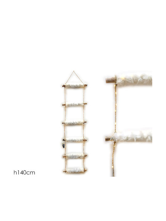General Trade Illuminated Christmas Wooden Figure Ladder Brown Length 35cm
