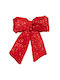 Hanging Bow Ornament Red with Sequins 30x40cm