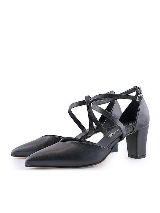 Black Medium Heels Women's Sandals