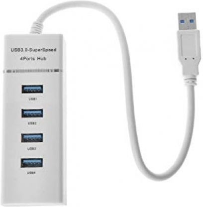 Speed USB 3.0 Хъб 4 порта с връзка USB-A Бял