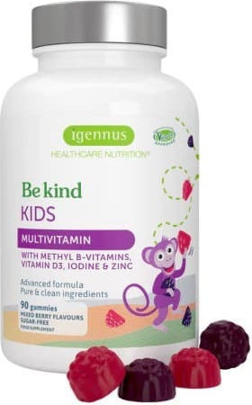 iGennus Be Kind Kids Multivitamin for Energy, Immune System Boost & Bone Health 90 jelly beans