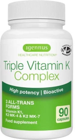 iGennus Triple Vitamin K Complex Βιταμίνη για την Υγεία των Οστών 90 κάψουλες