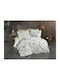 Dimcol Bettwäsche-Set Überdoppel 240x270cm. Melina White-olive 4Stück