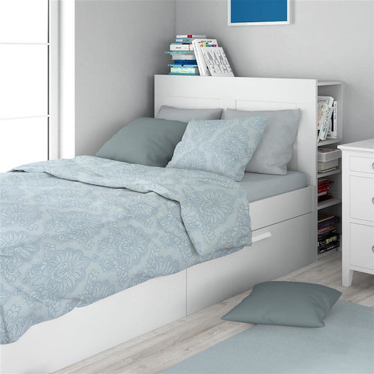 Dimcol Άρτεμις Σετ Σεντόνια Μονά 160x240εκ. Light Blue-grey (3τμχ)