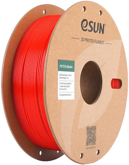 Esun PETG 3D Printer Filament 1.75mm Basic Red 1kg 1τμχ (Spool)