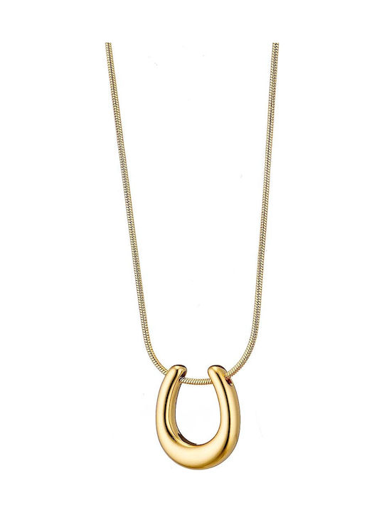 Graloro Necklace Horseshoe from Gold Plated Steel
