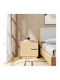 Bedside Table Verena Wooden Beige 48x40x48cm