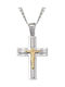Verorama Men's Cross with the Crucified from Gold Plated Silver with Chain