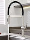 Naron Tall Kitchen Faucet Counter with Shower Silver