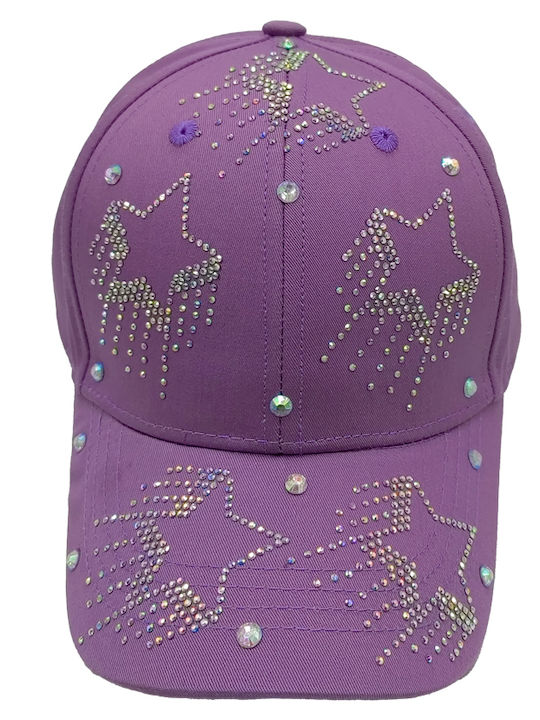Brims and Trims Παιδικό Καπέλο Jockey Υφασμάτινο Μωβ