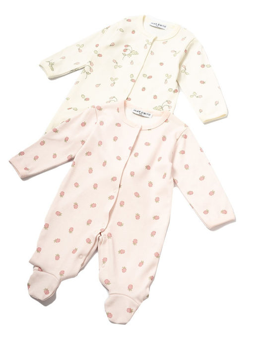 Evita Set Body pentru Bebeluși Mânecă lungă Ecru Pink 2buc