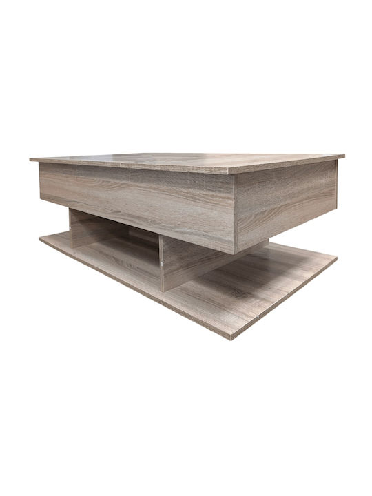 Rectangular Central Coffee Table Linda Wooden Natural W116.5xD70xH40cm