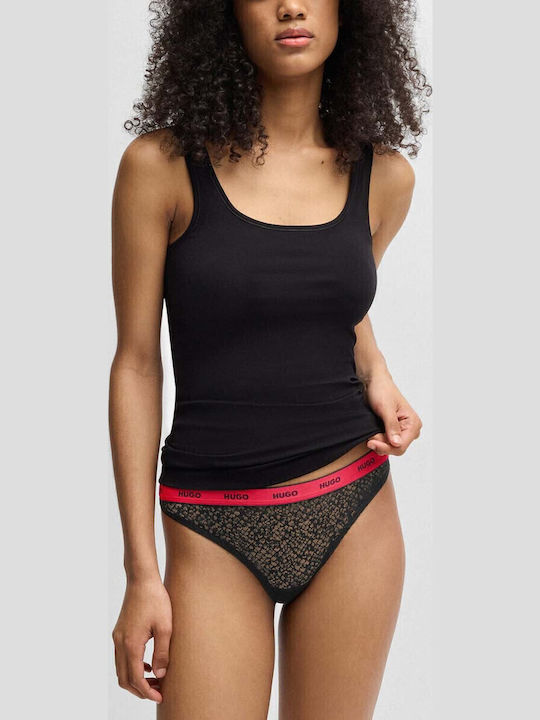 Boss Women's String 3Pack with Lace Black