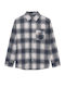 Kids Checked Shirt Long Sleeve Gray