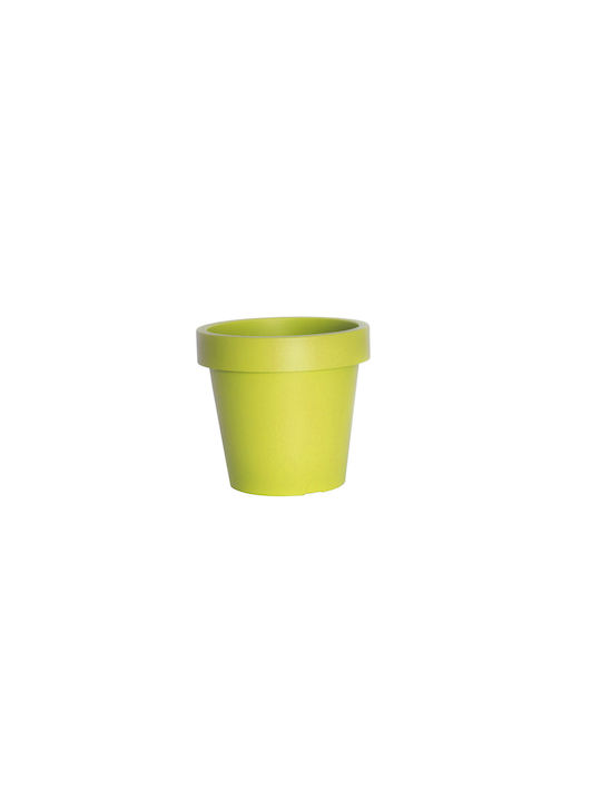 Flower Pot Round Iris 1 5lt-d16x14 5h cm-green/yellow