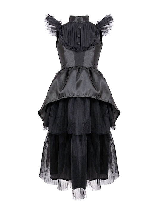 Kids Carnival Costume Witch's Black Gothic Dress