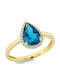Diamond Group Single Stone from Gold 18K with Diamond