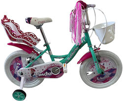 Belderia Linda 14" Kinderfahrrad Stadt Grüne/Rosa Belderia Linda 14" Kinderfahrrad Stadt Grüne/Rosa