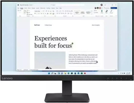 Lenovo L24-4e IPS Monitor 23.8" FHD 1920x1080 with Response Time 4ms GTG