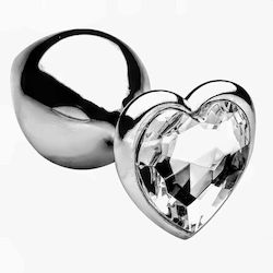 Smd Butt Plug Anal Plug S 7cm Silver White Heart