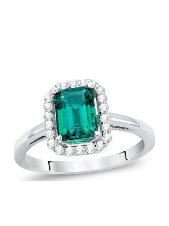 Kiriakos Gofas Ring with Diamond made of White gold 18K