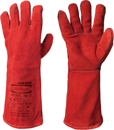 Granberg Gloves for Work Welding Red 1pcs