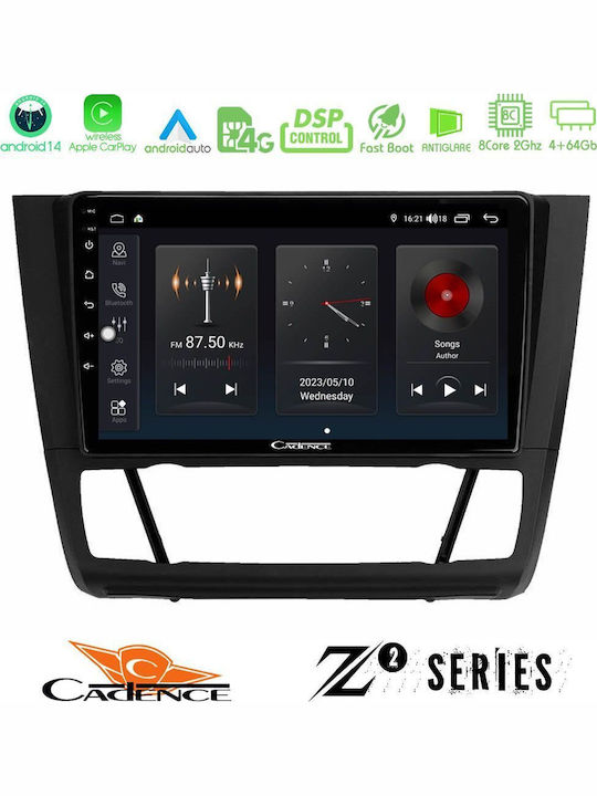 Bizzar Auto-Audiosystem für BMW E81 / E82 / E87 2007-2011 mit A/C (Bluetooth/USB/WiFi/GPS/Apple-Carplay/Android-Auto) mit Touchscreen 9"